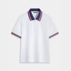 Women's polo shirt with stripes
