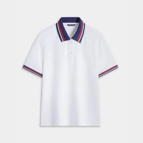 Women's polo shirt with stripes